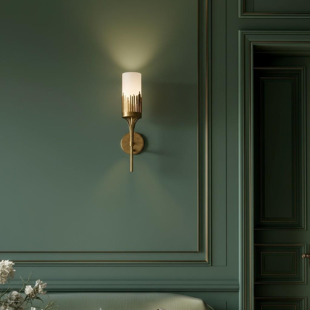 Kinkiet Sawgrass retro / pałacowy płatkowe złoto