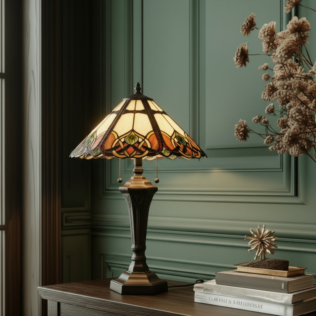 Lampa stołowa witrażowa Tiffany - Cambridge