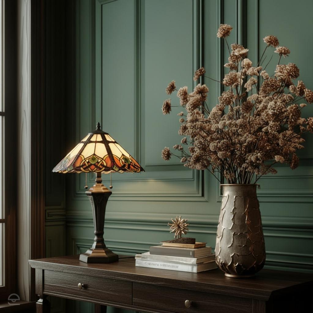 Lampa stołowa witrażowa Tiffany - Cambridge