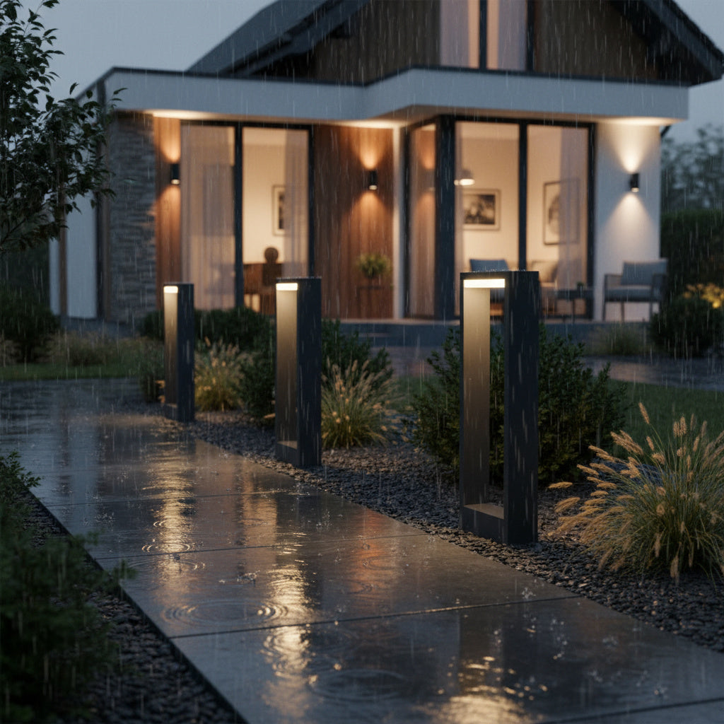 Nowoczesny słupek Form 50/80cm ramka LED ciemny popiel