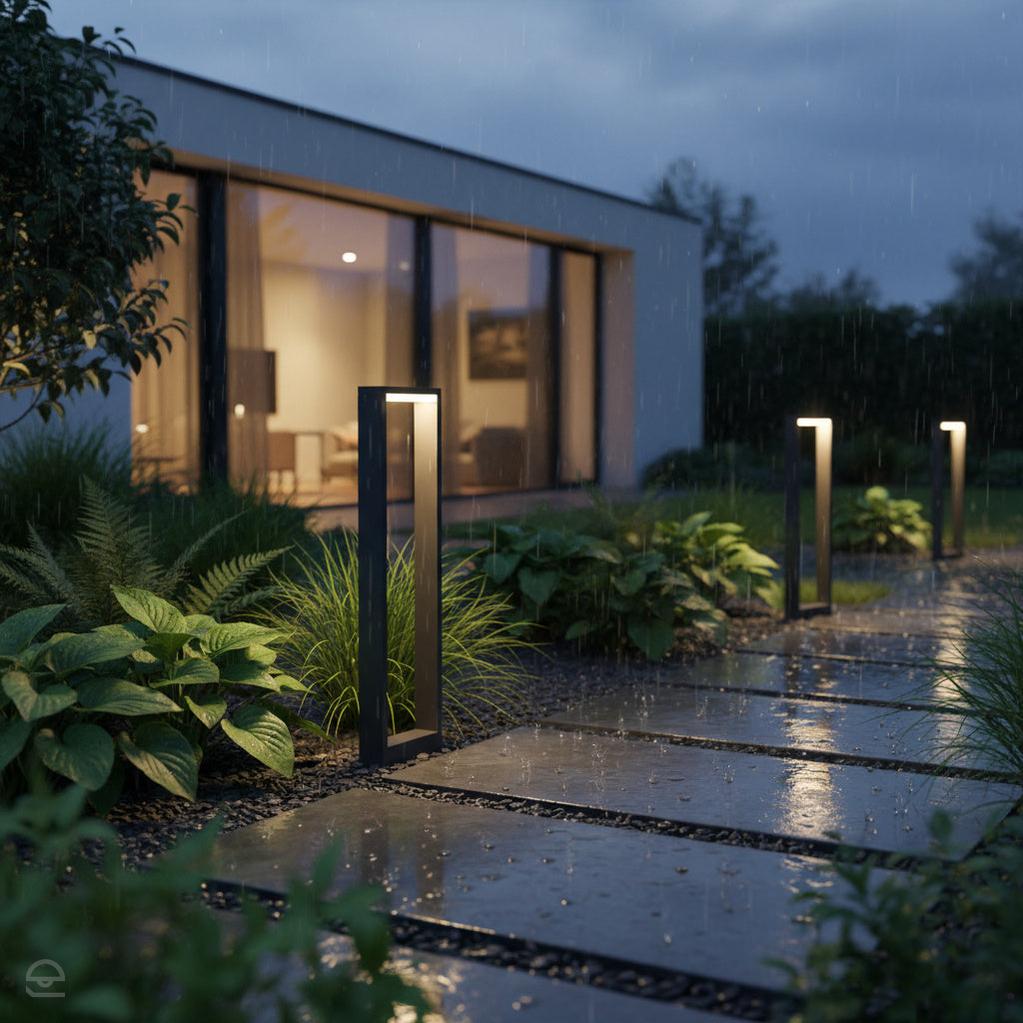 Nowoczesny słupek Form 50/80cm ramka LED ciemny popiel