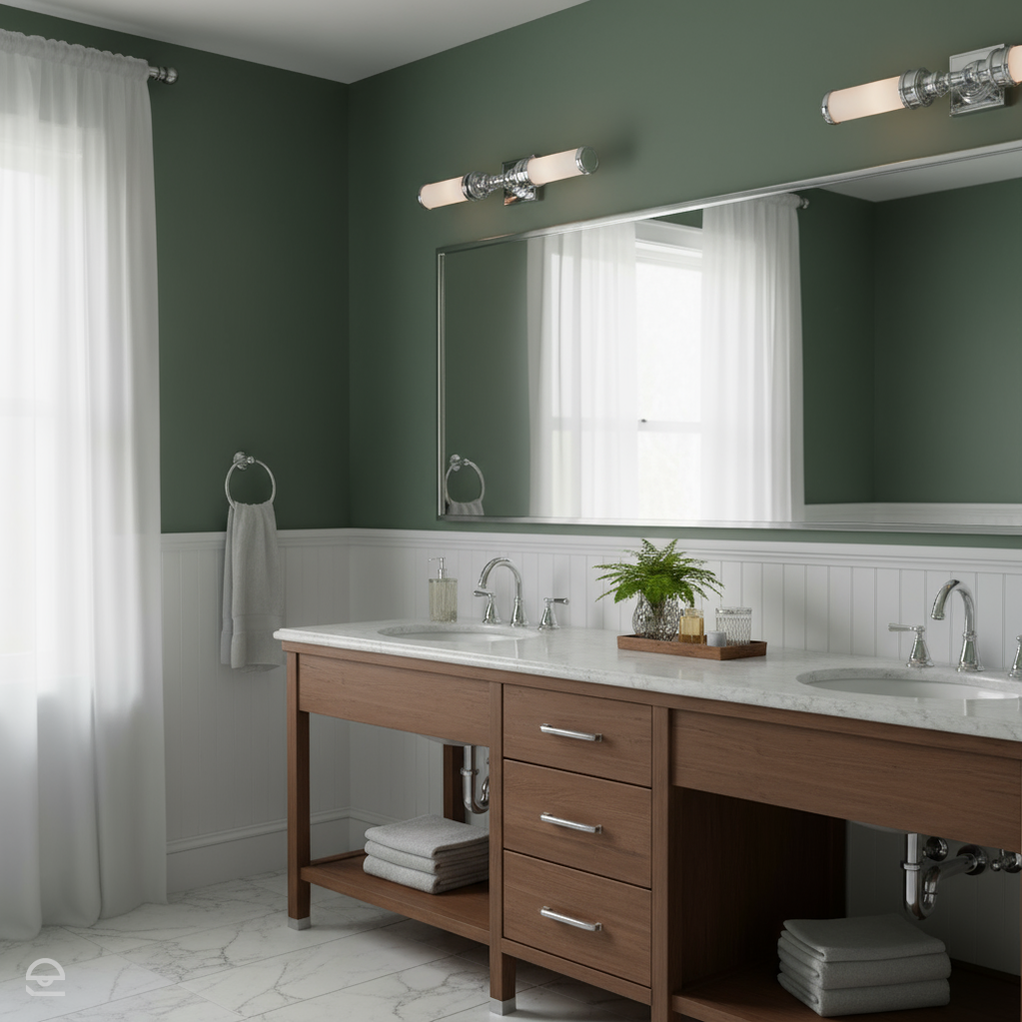 Pozioma szklana lampa ścienna Payne chrom do łazienki IP44