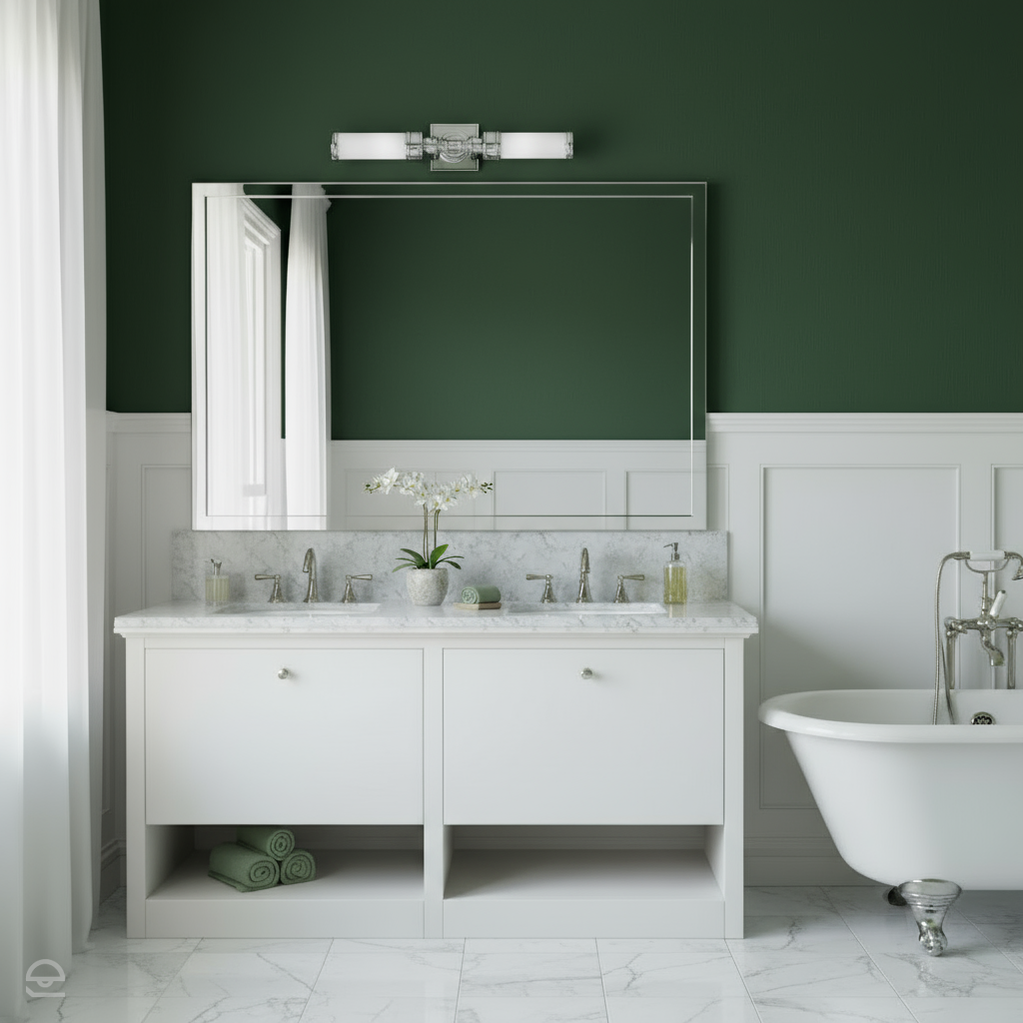 Pozioma szklana lampa ścienna Payne chrom do łazienki IP44