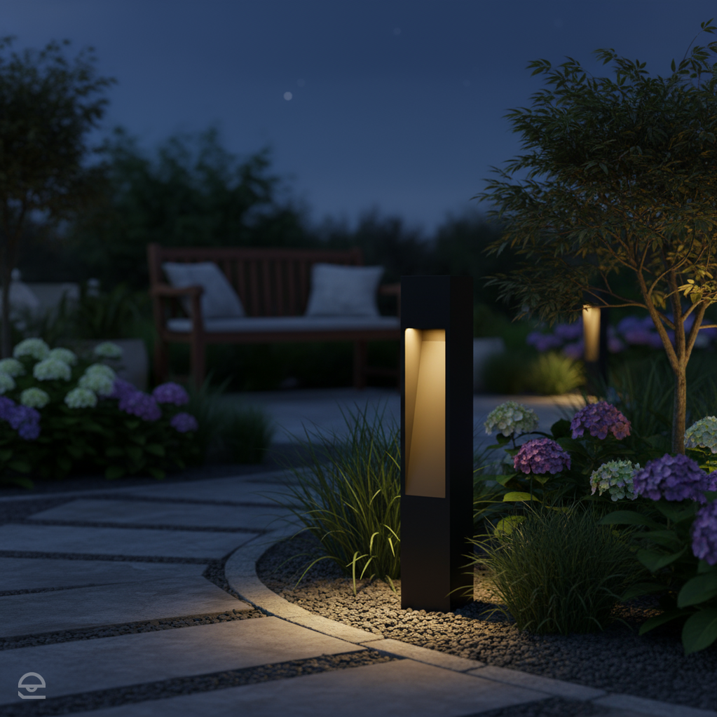 Zewnętrzna lampa ogrodowa stojąca / słupek Modern - grafitowa/czarna/szara 60/80cm