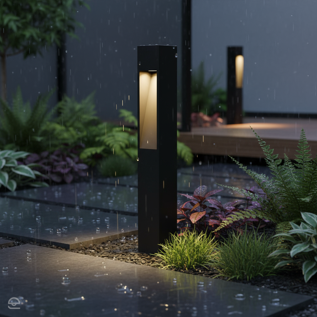 Zewnętrzna lampa ogrodowa stojąca / słupek Modern - grafitowa/czarna/szara 60/80cm
