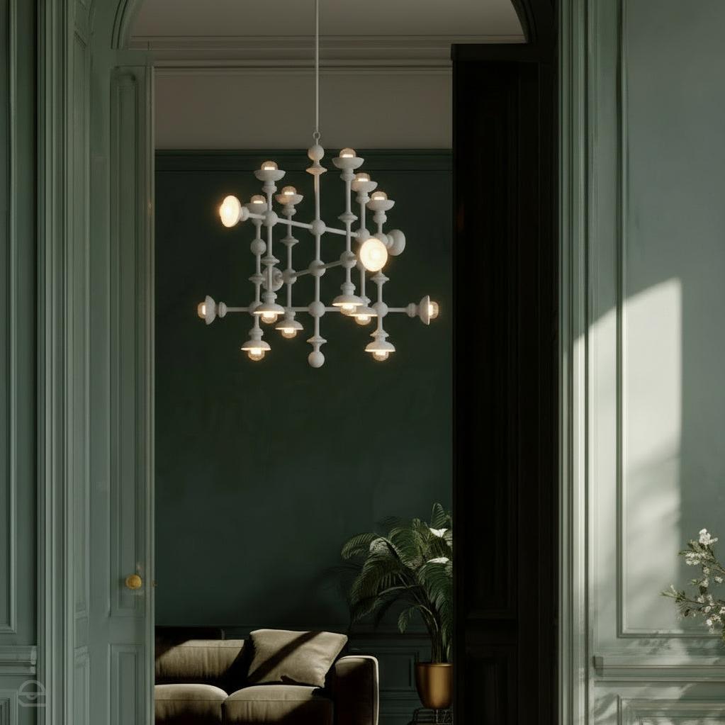 Żyrandol Cadence - 18 źródeł światła - Antyczna biel, Alora