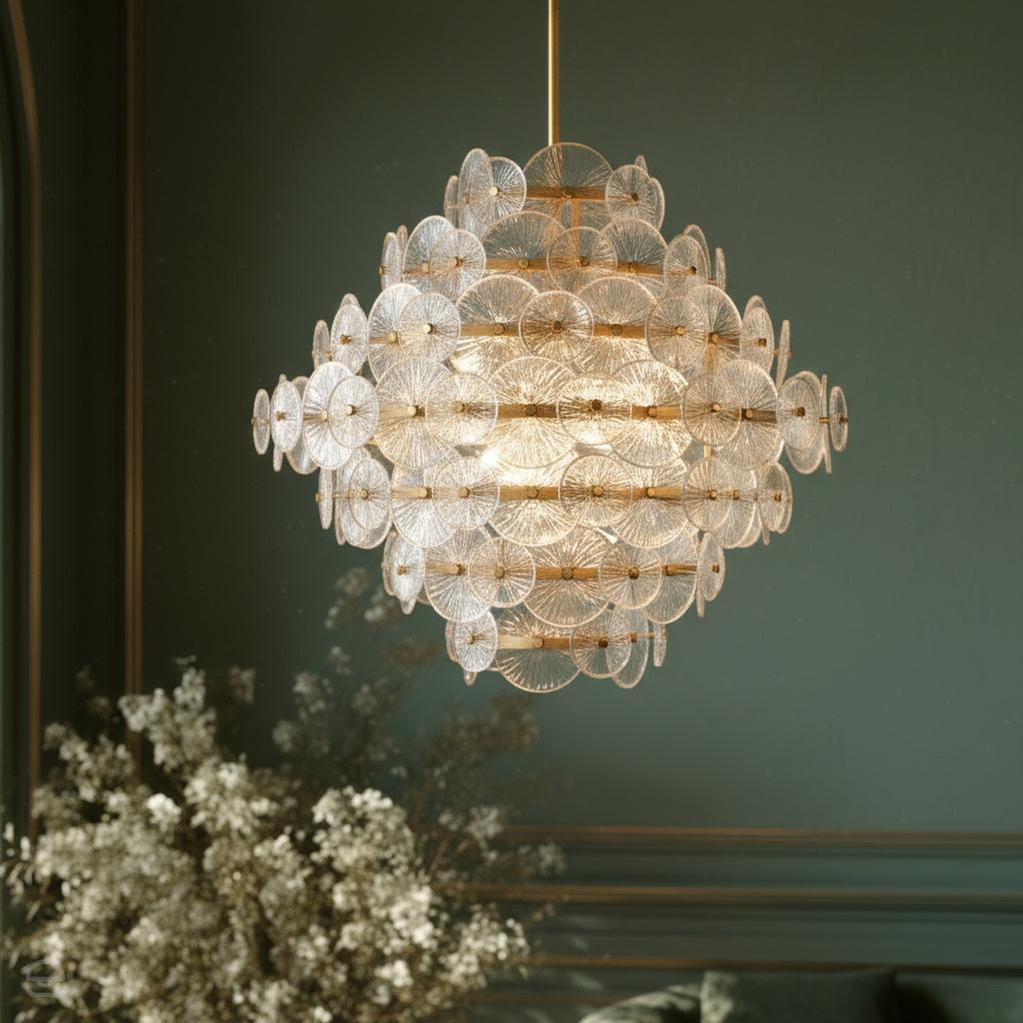 Żyrandol Rene - 16 źródeł światła - Przecierany mosiądz, Hinkley