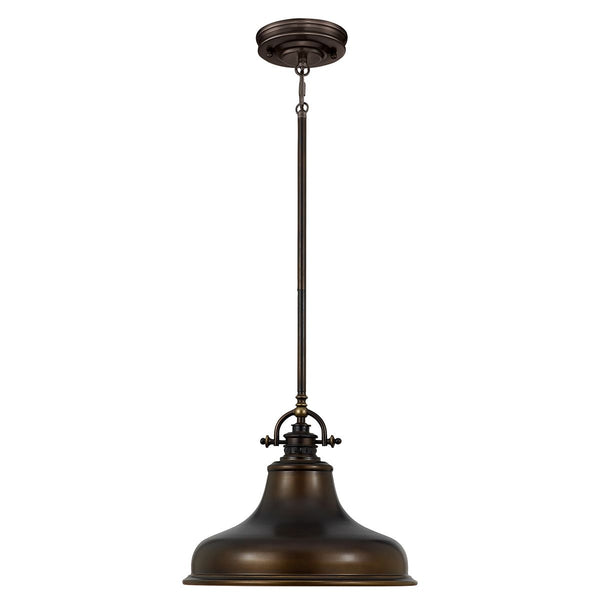 Industrialna / loftowa lampa wisząca Emery nad wyspę kuchenną / do jadalni (brąz palladiański) -  Quoizel (35cm / 1xE27)