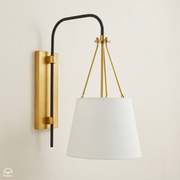 Franklin – kinkiet na łukowym ramieniu, antyczny mosiądz