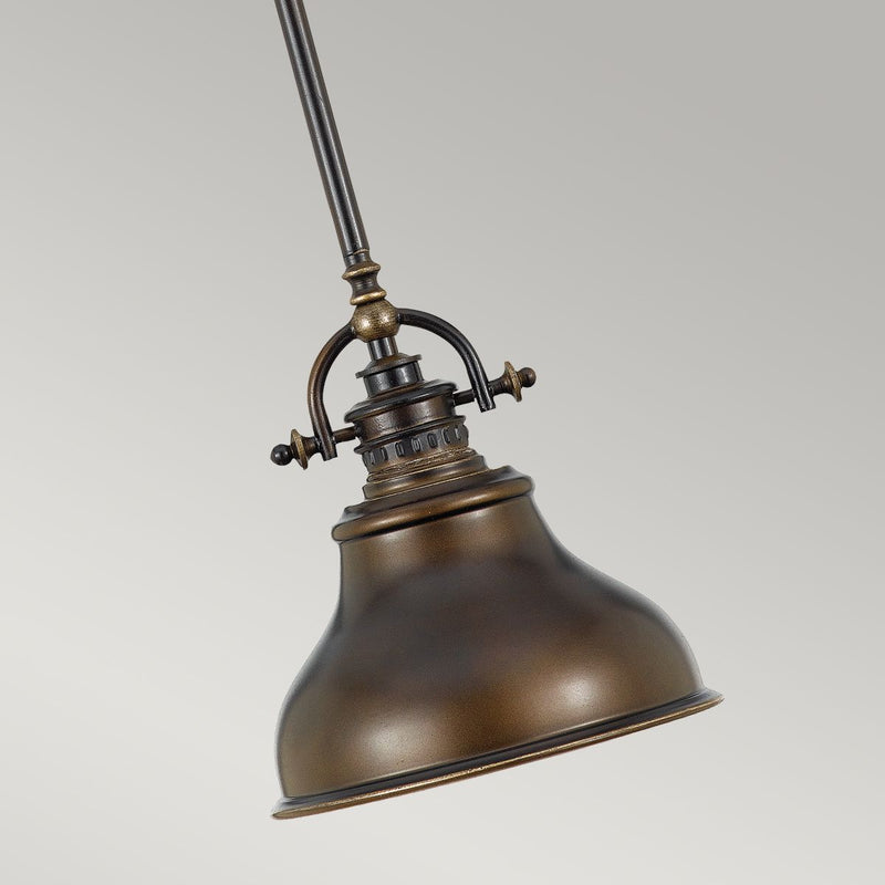 Brązowa lampa wisząca Emery (brąz palladiański) - Quoizel, 20cm, 1xE27