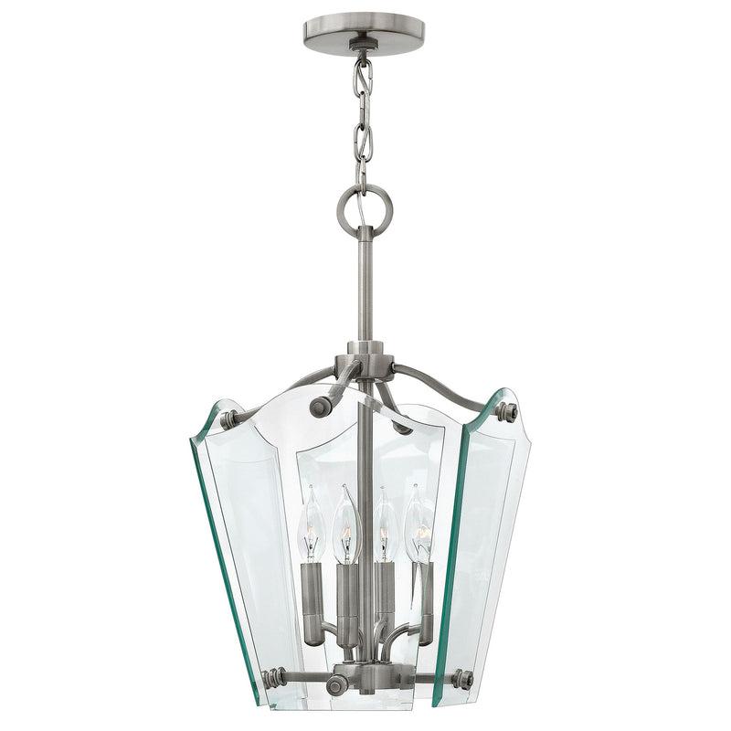 Szklana lampa wisząca Wingate do salonu / jadalni / nad stół - Hinkley (30x30cm / 4xE14)