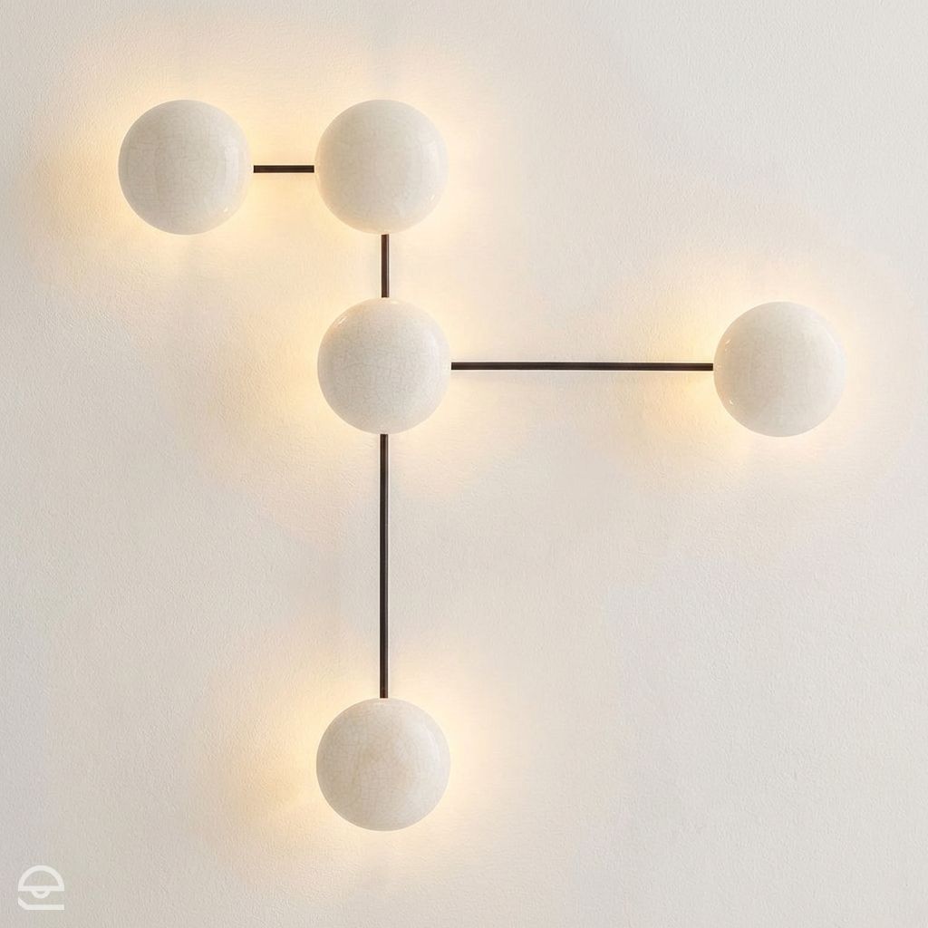 Glaze – kinkiet abstrakcyjny 5-punktowy, instalacja ścienna