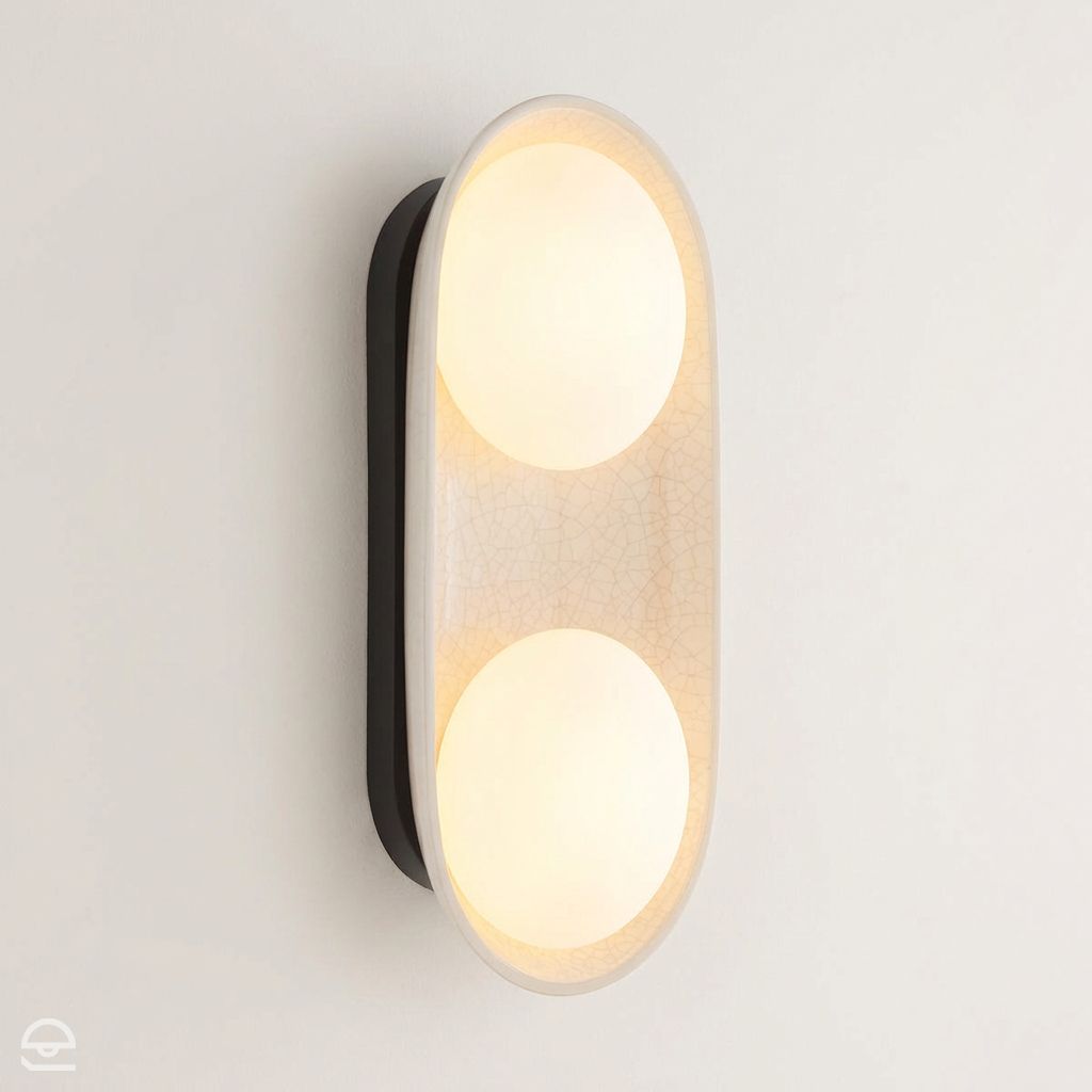 Glaze – kinkiet podwójny owalny, ceramika crackle