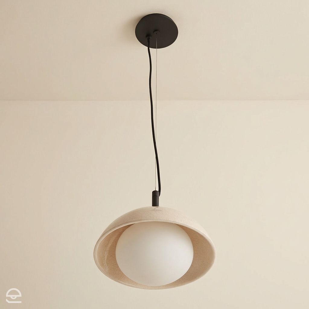 Glaze – lampa wisząca ceramiczna, kość słoniowa (pojedyncza)