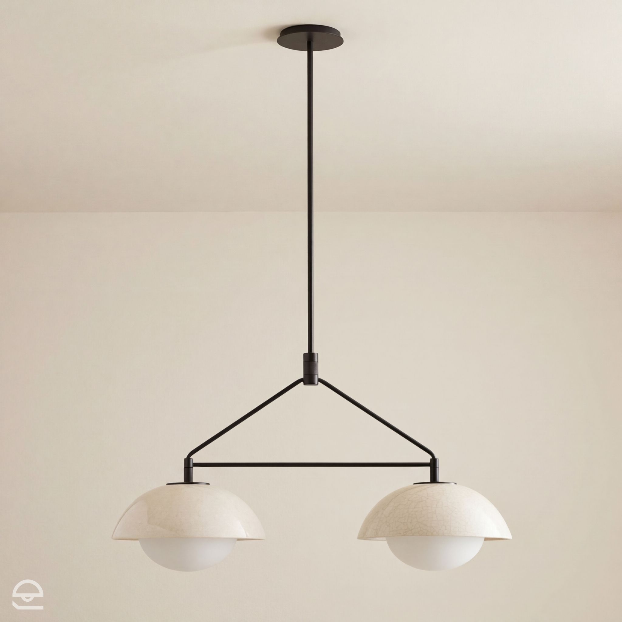 Glaze – lampa wisząca linearna, ceramika crackle (2-punktowa)