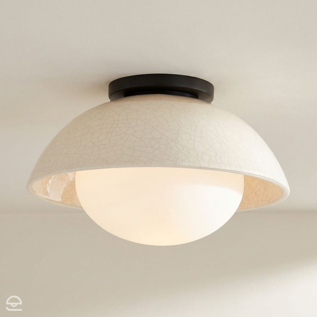 Glaze – plafon ceramiczny pojedynczy, kość słoniowa