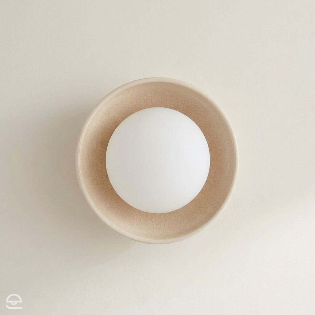 Glaze – plafon ceramiczny pojedynczy, kość słoniowa