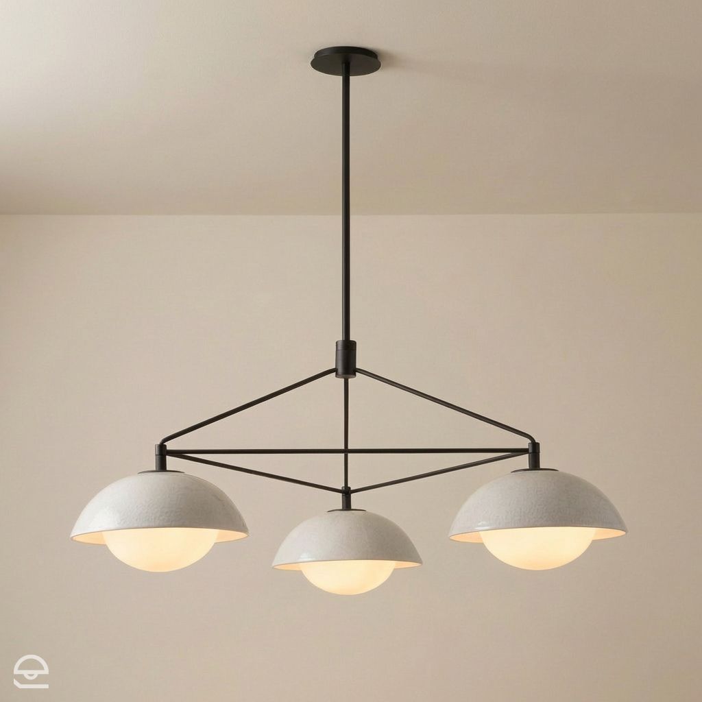Glaze – żyrandol potrójny ceramiczny (trójkątny), ciemna stal