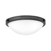 Collier Small – plafon ze stalową obręczą i opalowym szkłem, oksydowana czerń Ø35