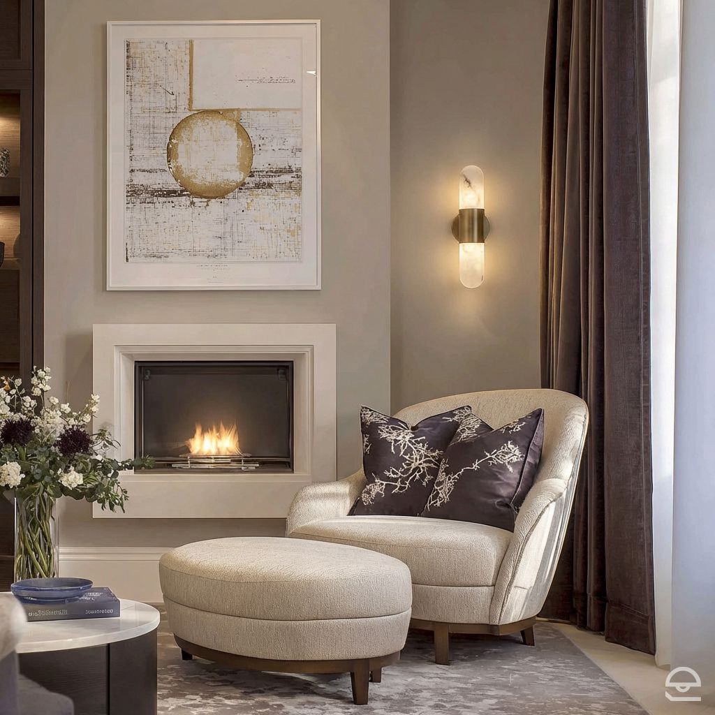 Ibiza Medium – kinkiet LED z efektem alabastru, klasyczny mosiądz