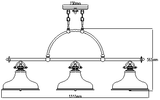 Industrialna lampa (brąz) wisząca, żyrandol 133x33cm, do kuchni salonu (1xE27) Quoizel (Emery)