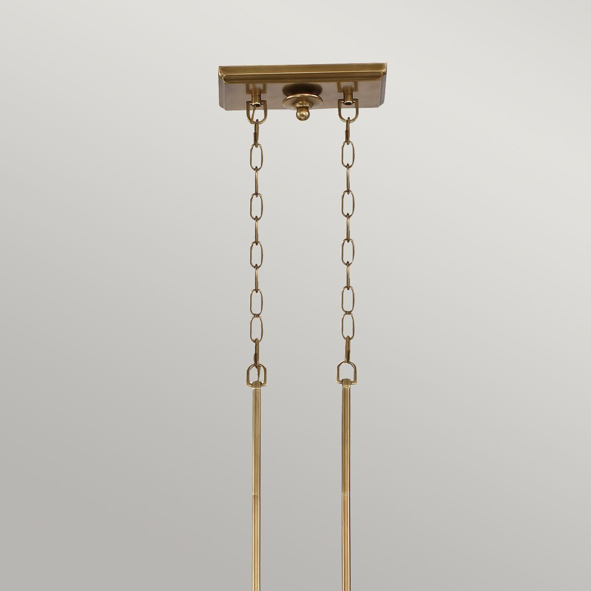 Industrialna lampa (mosiądz) wisząca, żyrandol 133x33cm, do kuchni salonu (1xE27) Quoizel (Emery)