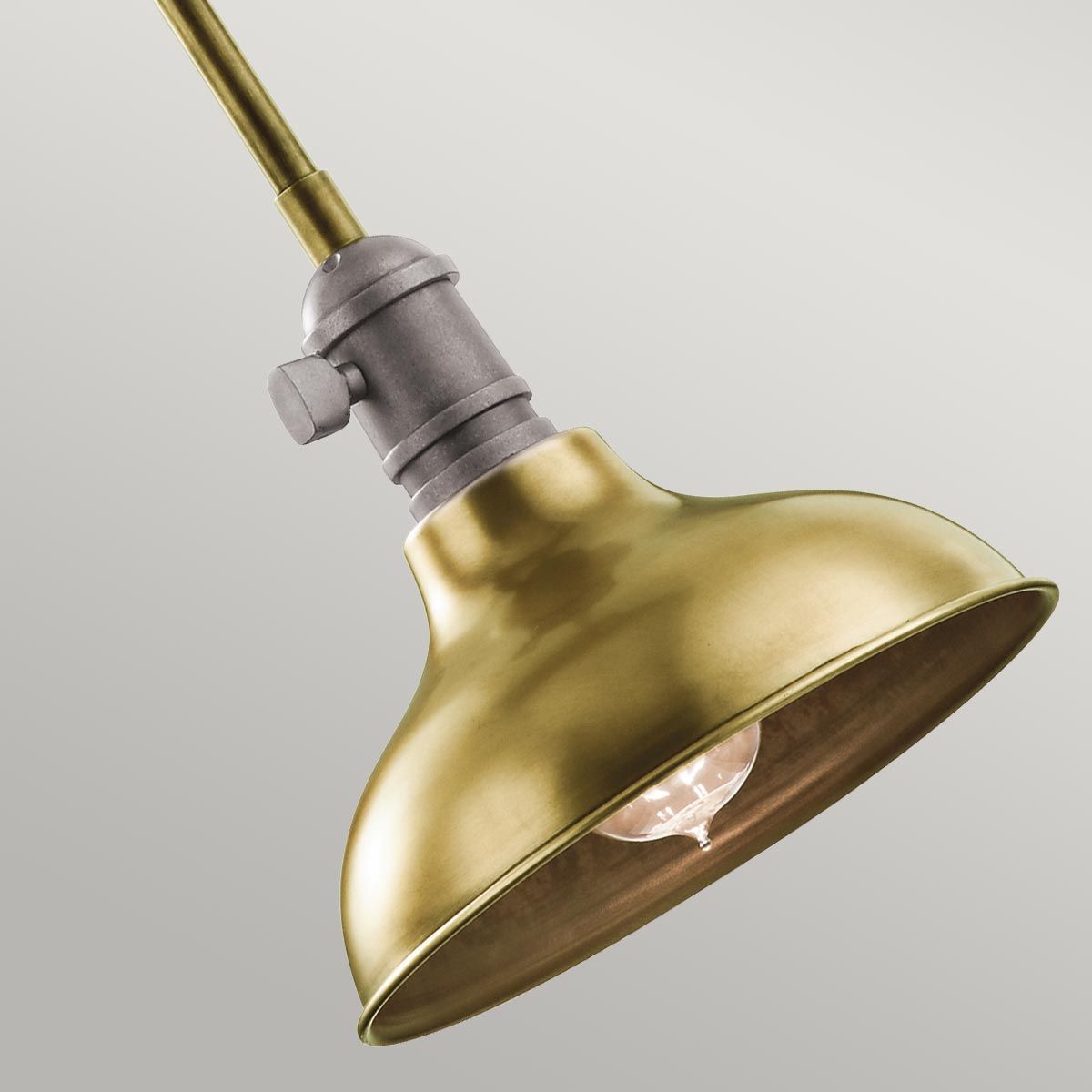Industrialna lampa wisząca 20cm (mosiądz) do kuchni salonu kawiarni (1xE27) Kichler (Cobson)