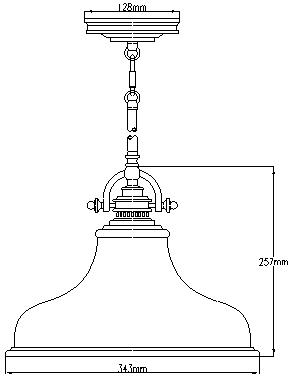 Industrialna lampa wisząca Emery z cesarskim srebrem -  Quoizel, 35cm, 1xE27