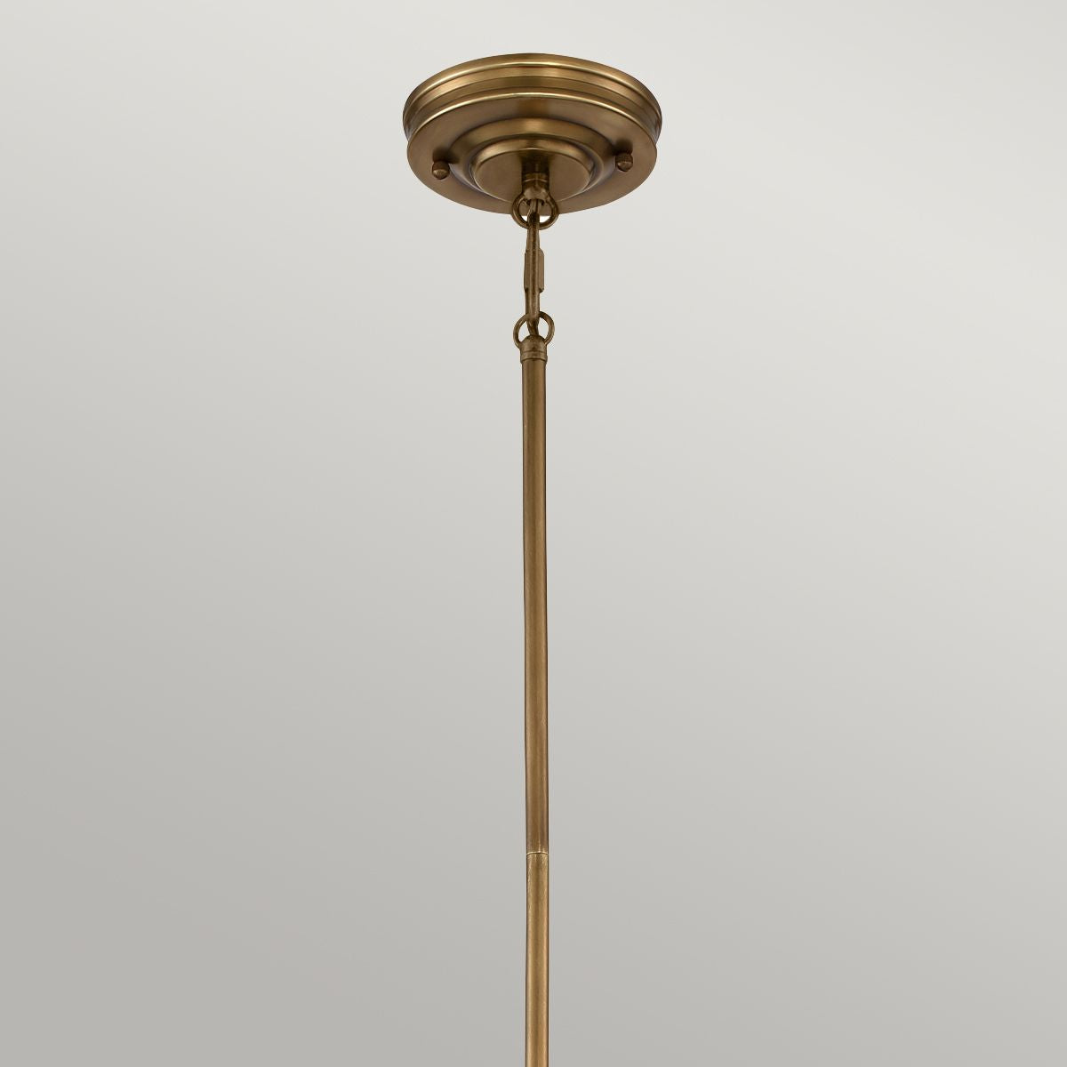 Industrialna lampa wisząca Emery ze starym mosiądzem - Quoizel, 20cm, 1xE27