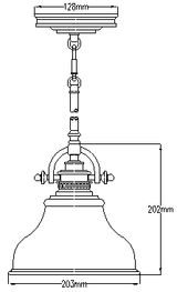 Industrialna lampa wisząca Emery ze starym mosiądzem - Quoizel, 20cm, 1xE27