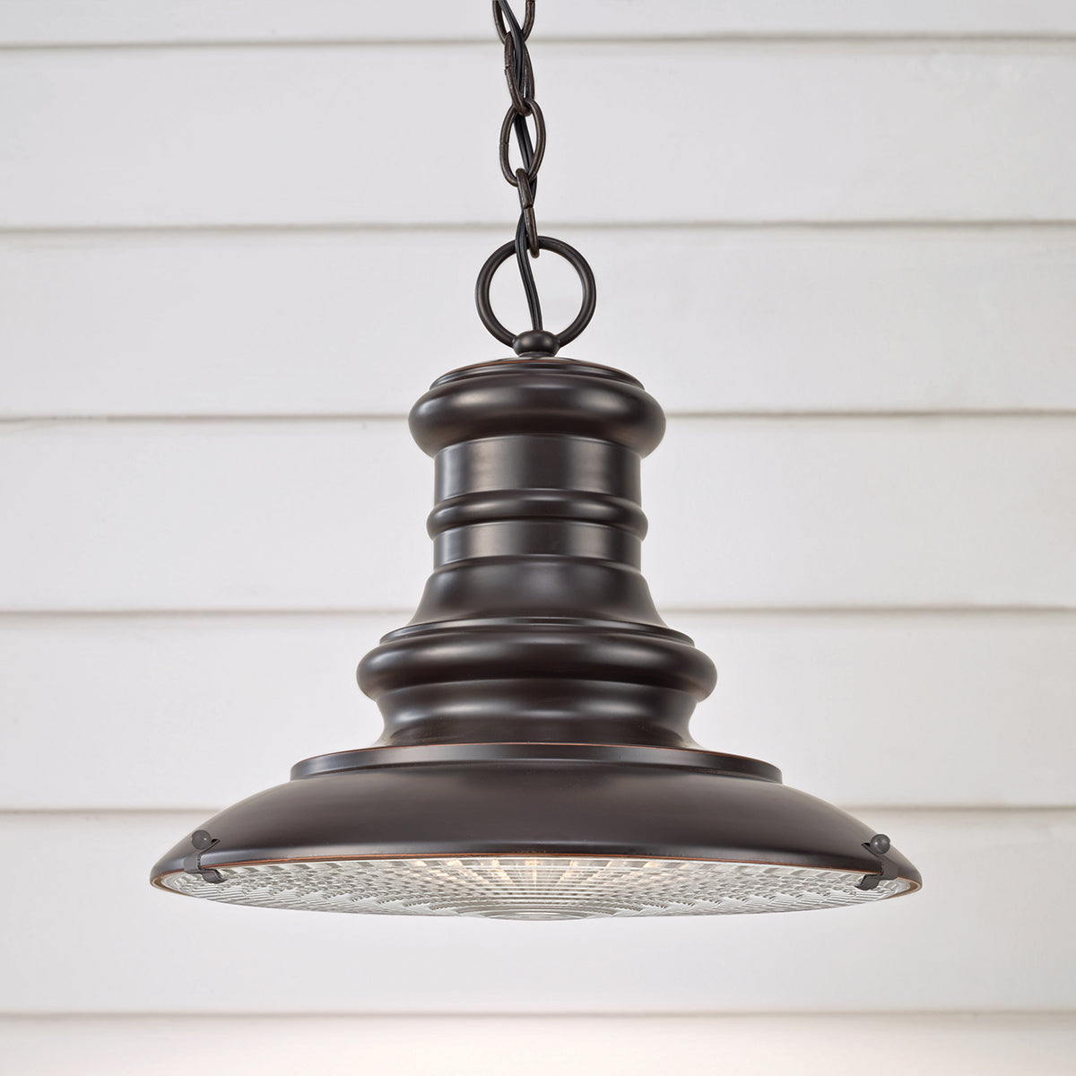 Industrialna lampa wisząca Redding do domu i ogrodu z IP44 - Feiss (30cm / 1xE27)