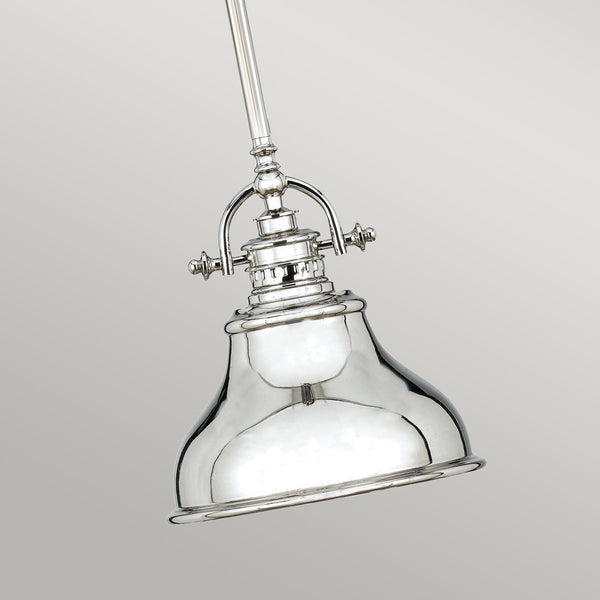 Industrialna lampa wisząca ze srebrem Emery 20cm - Quoizel