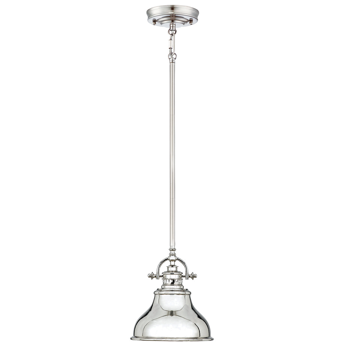 Industrialna lampa wisząca ze srebrem Emery 20cm - Quoizel