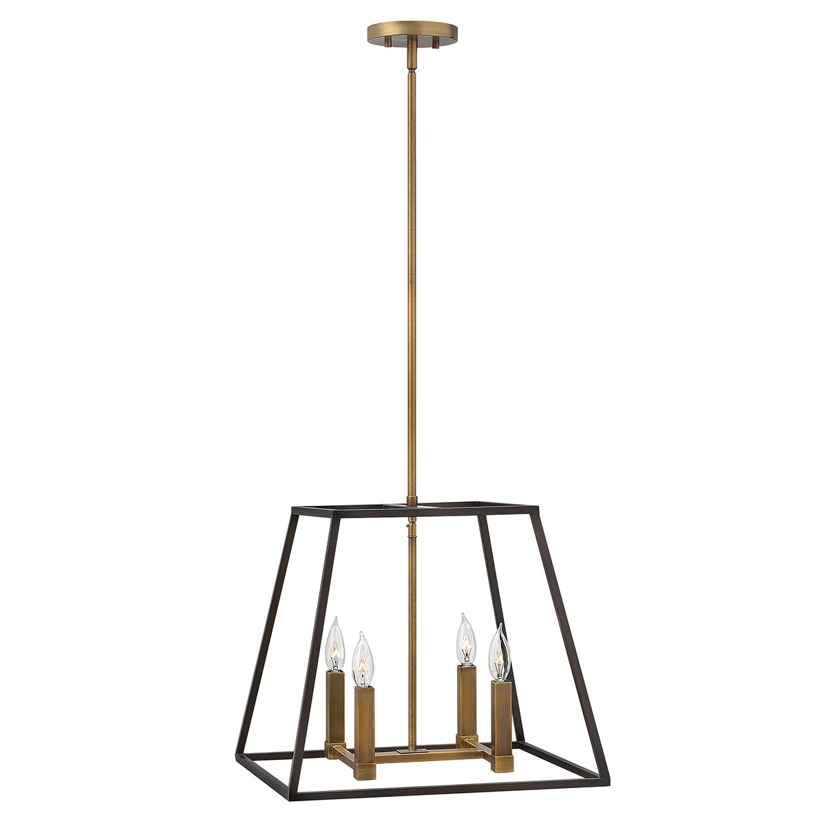 Industrialna (metalowa klatka-brąz) lampa wisząca 4xE14,do salonu kuchni, Hinkley (Fulton)