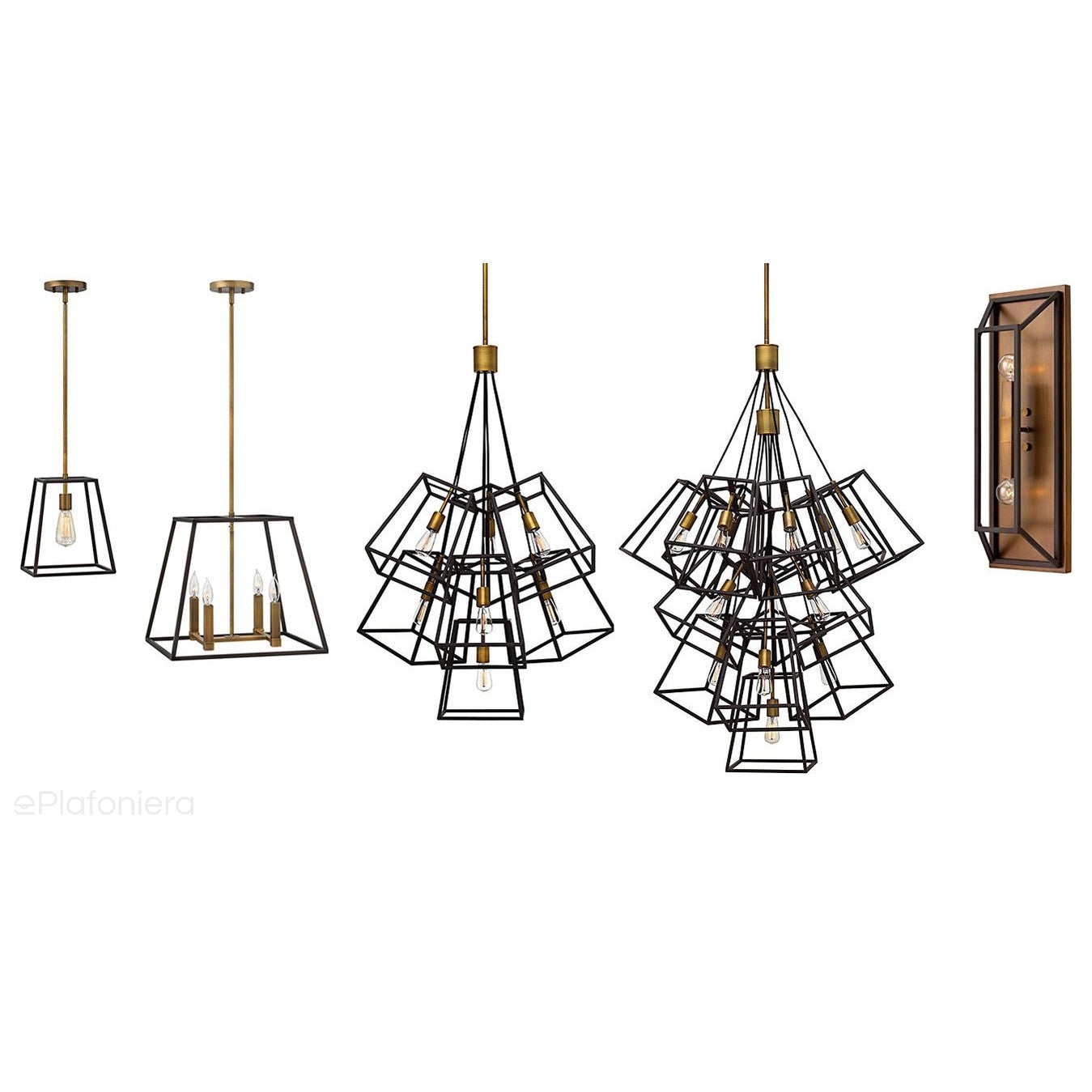 Industrialna (metalowa klatka-brąz) lampa wisząca - żyrandol, 13xE27,do salonu kuchni, Hinkley (Fulton)