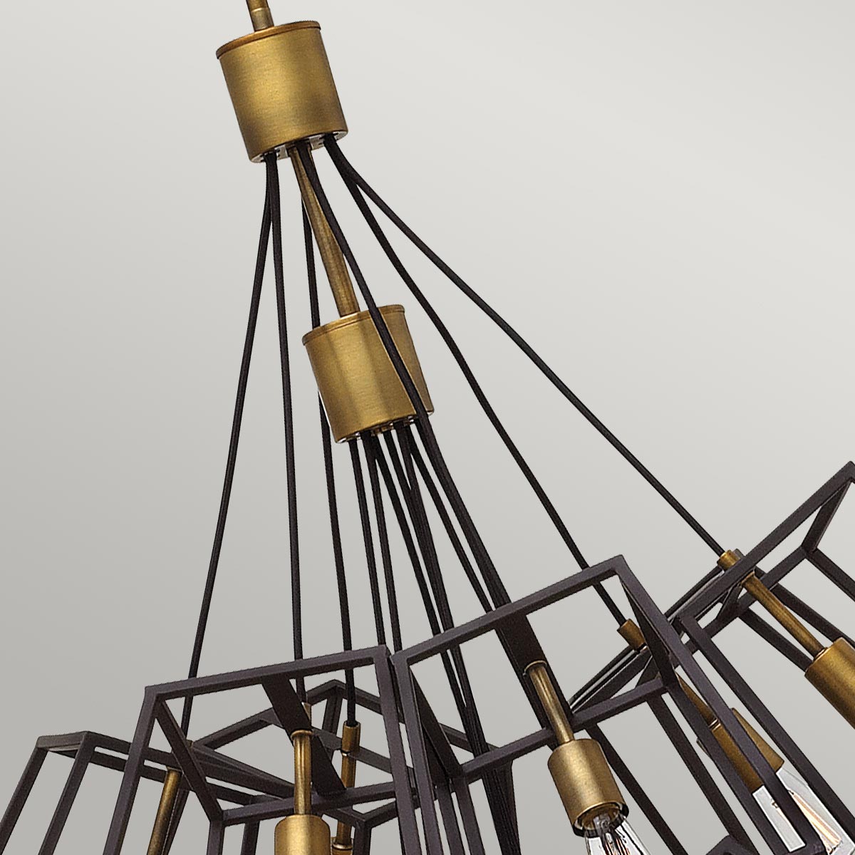 Industrialna (metalowa klatka-brąz) lampa wisząca - żyrandol, 13xE27,do salonu kuchni, Hinkley (Fulton)