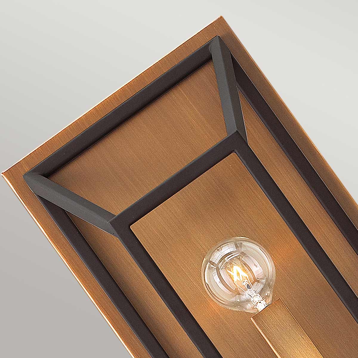 Industrialna (metalowa klatka-brąz, mosiądz) lampa ścienna - kinkiet, 2xE14,do salonu kuchni, Hinkley (Fulton)