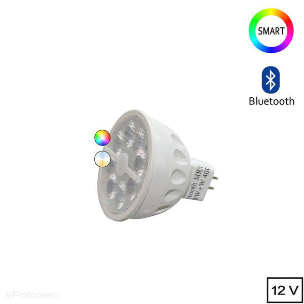 Inteligentna żarówka Smart MR16 5W, RGB+WW+CW, Bluetooth - AKCESORIA systemu 12V LED Polned (6279011)