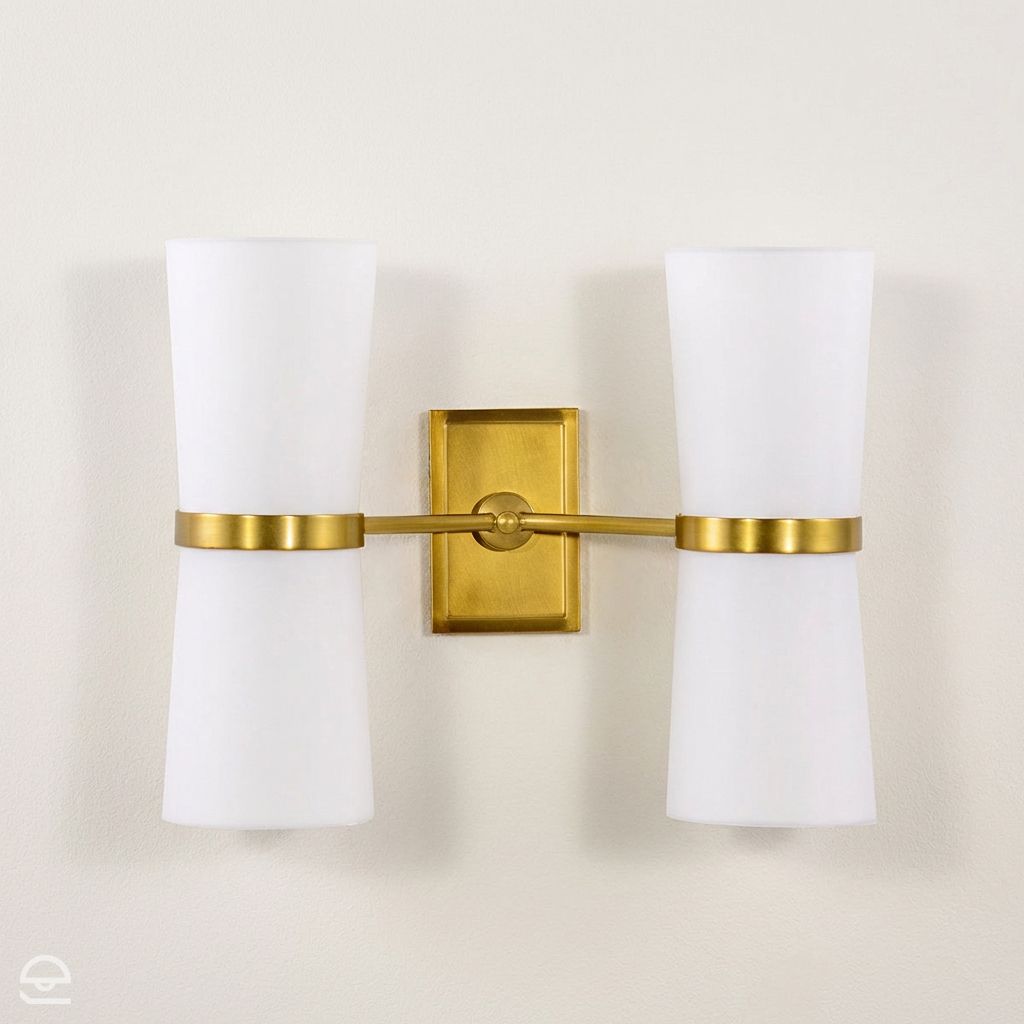 Inwood – kinkiet podwójny „klepsydra”, antyczny mosiądz