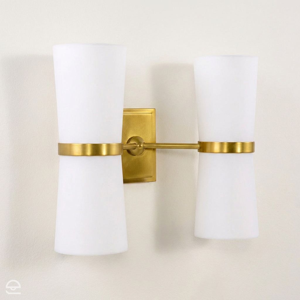 Inwood – kinkiet podwójny „klepsydra”, antyczny mosiądz