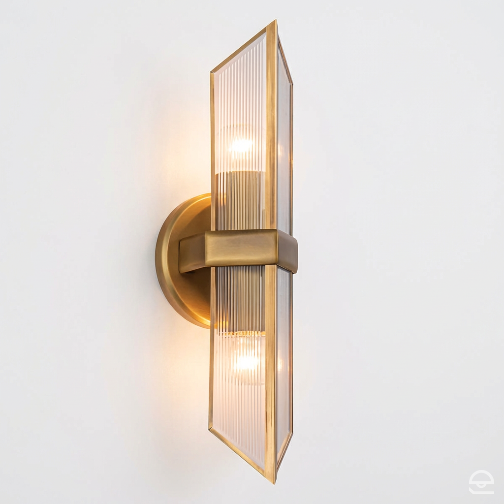 Kinkiet Cairo - 2 źródła światła - Vintage mosiądz, Alora