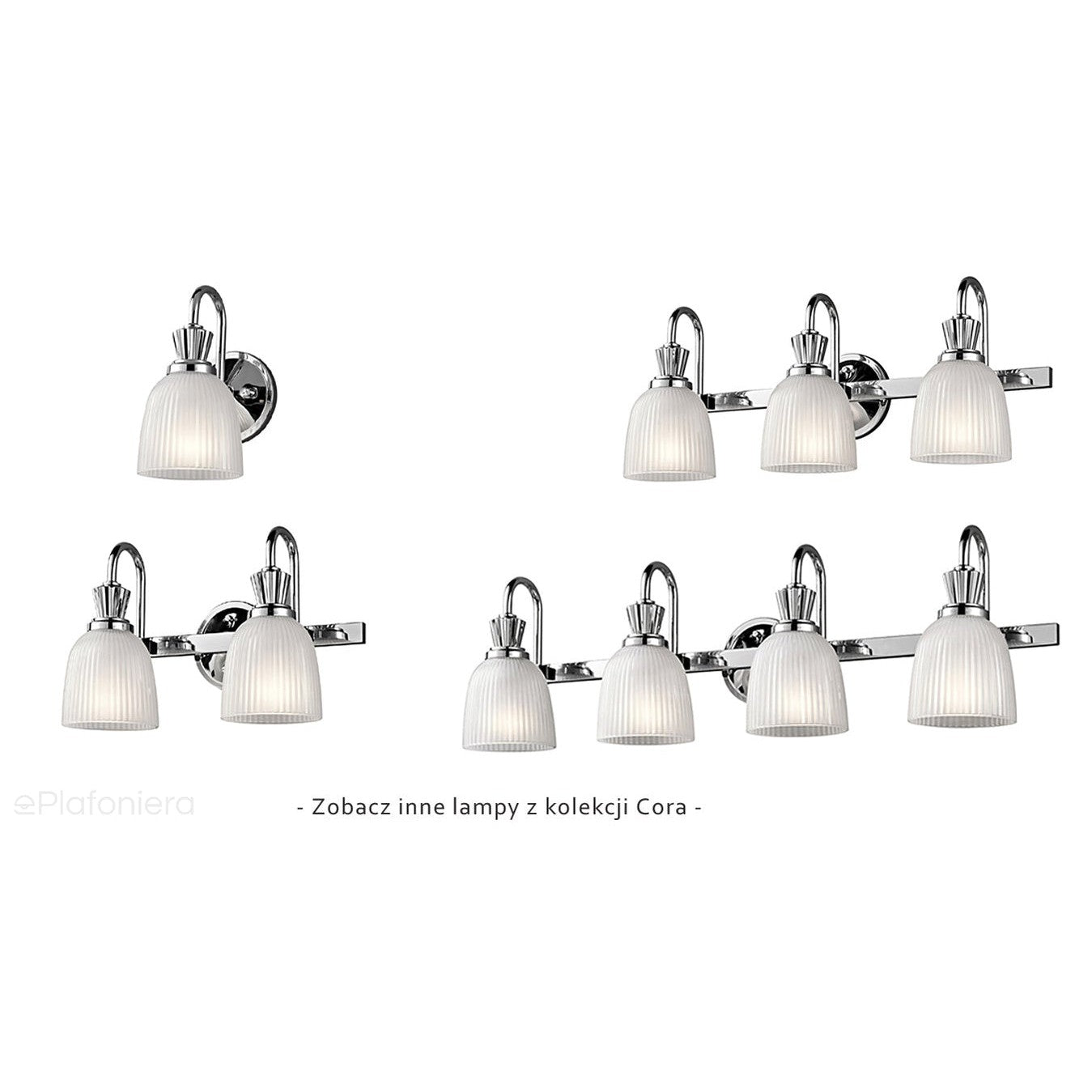 Kinkiet chrom - 4 klosze (83x24cm), do łazienki salonu sypialni (G9 4x4W) Kichler (Cora)