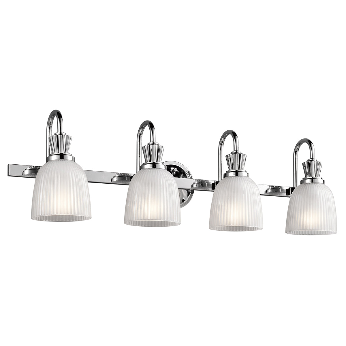 Kinkiet chrom - 4 klosze (83x24cm), do łazienki salonu sypialni (G9 4x4W) Kichler (Cora)