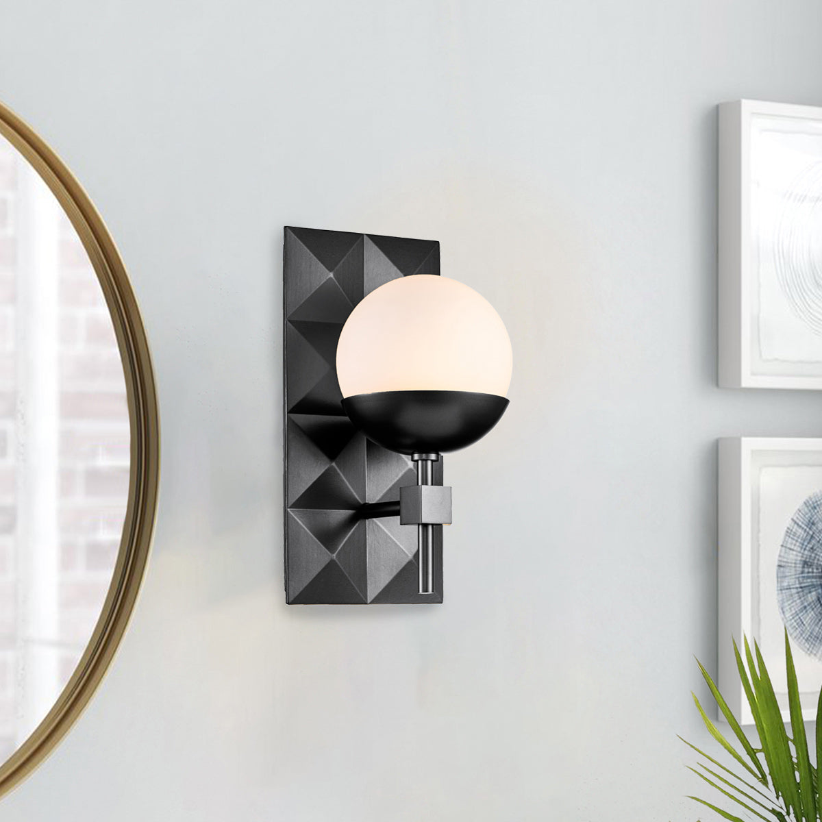 Kinkiet Deco - 1 źródło światła - Czarny, Quintiesse - ePlafoniera.pl