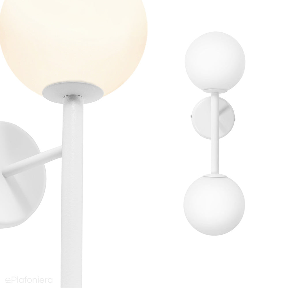 Kinkiet do salonu i sypialni Kop B - lampa ścienna z białym wykończeniem Ummo