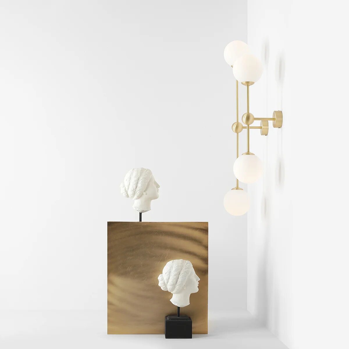 Kinkiet glamour White Pearl 2 Brass S - Aldex (1113D40) 59cm