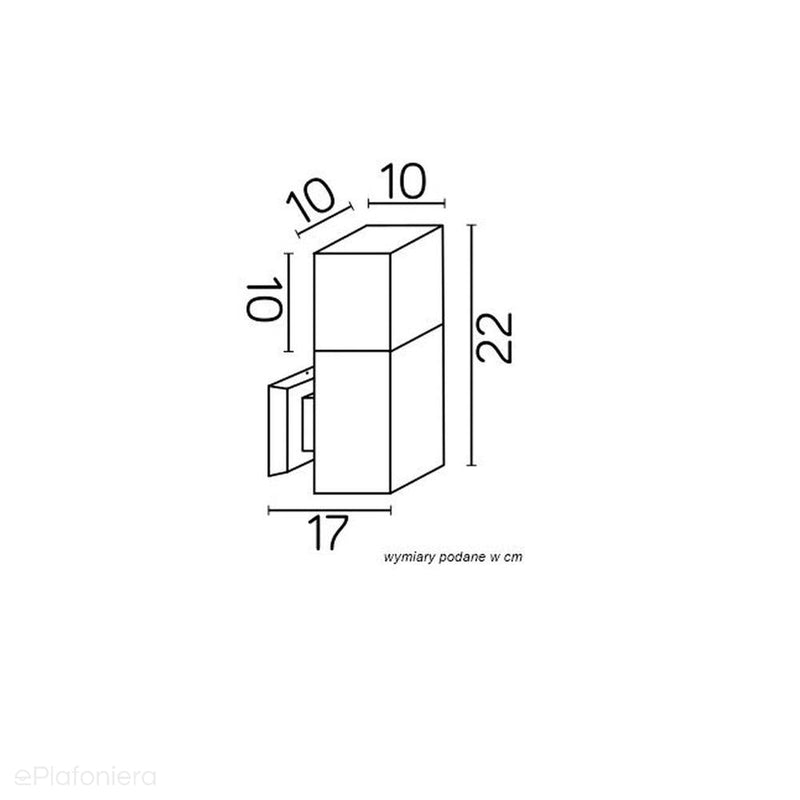 Kinkiet - lampa ogrodowa ścienna zewnętrzna (grafit/czarny/szary) (22cm 1x E27) SU-MA (cube max)