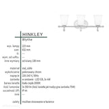 Kinkiet łazienkowy 3000K (szkło, chrom, G9 3x4W) lampa do łazienki, Hinkley (Blythe)