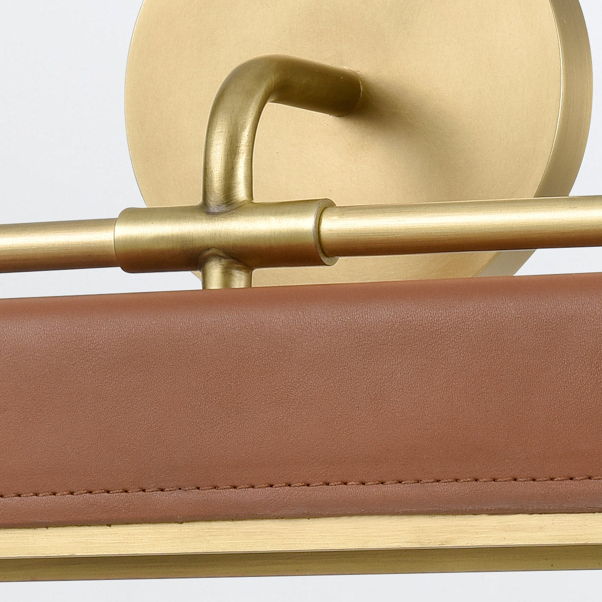 Kinkiet LED Valise - Vintage mosiądz, skóra koniakowa, Alora - ePlafoniera.pl