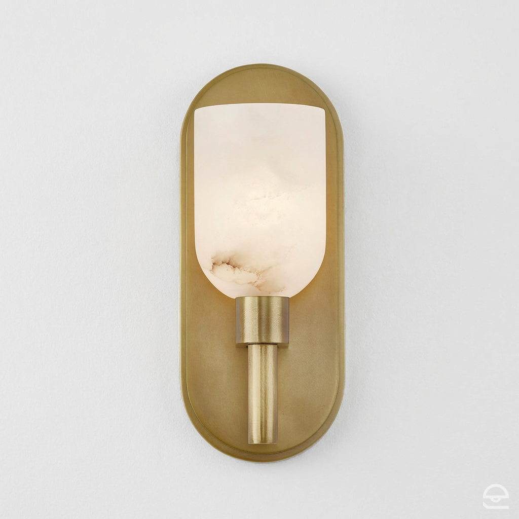 Kinkiet Lucian - 1 źródło światła - Vintage mosiądz, Alora